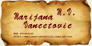 Marijana Vančetović vizit kartica